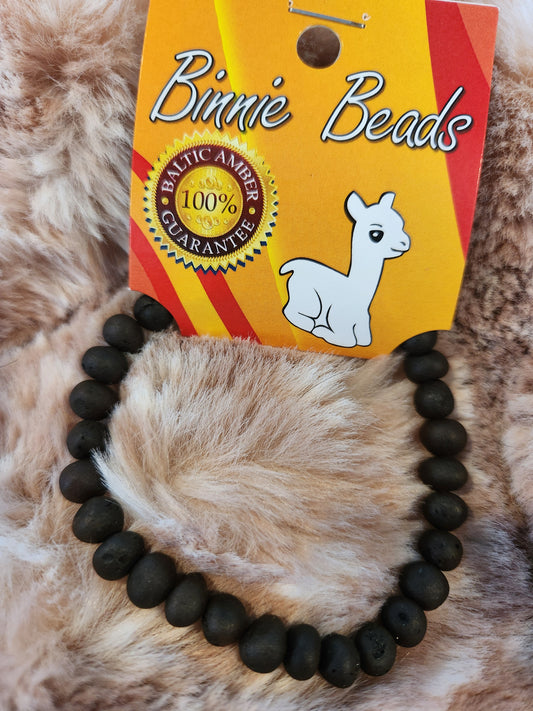 Mens Amber bracelet - Cherry (raw stone)
