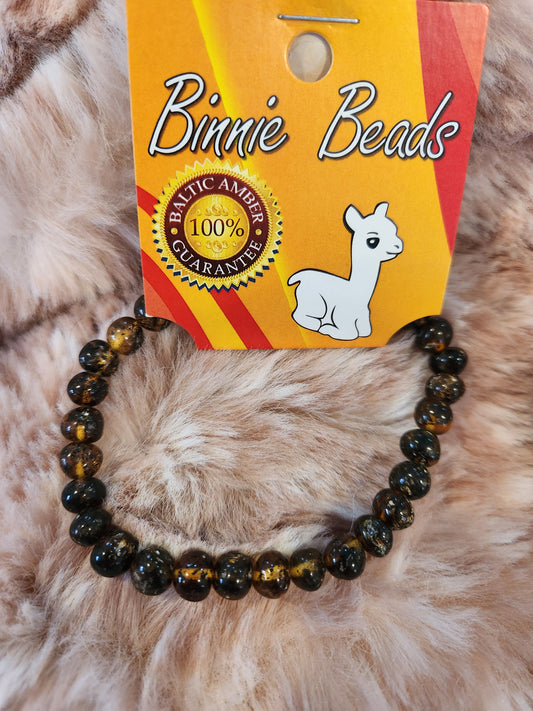 Adults Amber bracelet - Black and Green